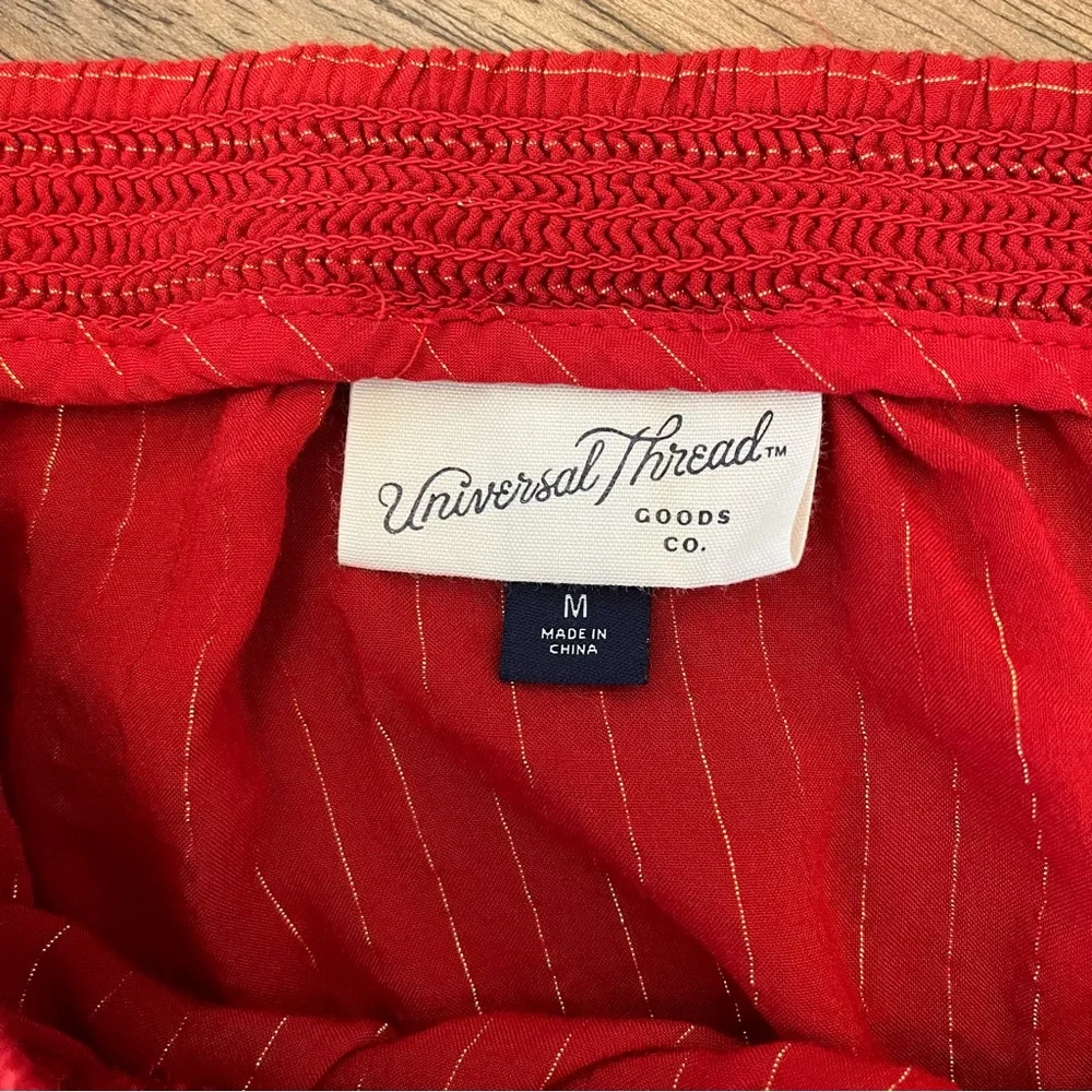 Universal Thread Women’s Red Long Sleeve Blouse with Ruffle Detail Size Medium - Picture 5 of 8
